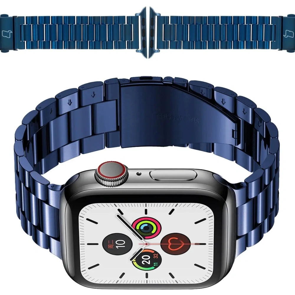 Pasek ze stali nierdzewnej Bizon Strap Watch Aura do Apple Watch 38/40/41mm niebieski
