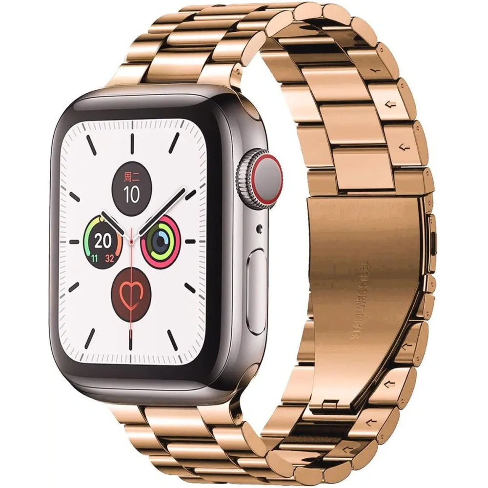Pasek ze stali nierdzewnej Bizon Strap Watch Aura do Apple Watch 38/40/41mm różowozłoty