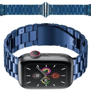 Kup Pasek ze stali nierdzewnej Bizon Strap Watch Aura do Apple Watch 42/44/45/46/49 mm niebieski - BIZ8615 - {ean13} - Sklep Home Screen