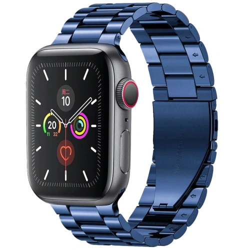 Kup Pasek ze stali nierdzewnej Bizon Strap Watch Aura do Apple Watch 42/44/45/46/49 mm modrý - BIZ8615 - {ean13} - Sklep Home Screen