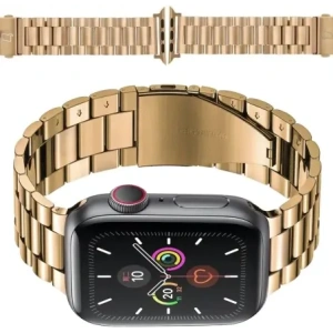 Kup Pasek ze stali nierdzewnej Bizon Strap Watch Aura do Apple Watch 42/44/45/46/49 mm różowozłoty - BIZ8616 - {ean13} - Sklep Home Screen