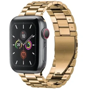 Kup Pasek ze stali nierdzewnej Bizon Strap Watch Aura do Apple Watch 42/44/45/46/49 mm różowozłoty - BIZ8616 - {ean13} - Sklep Home Screen