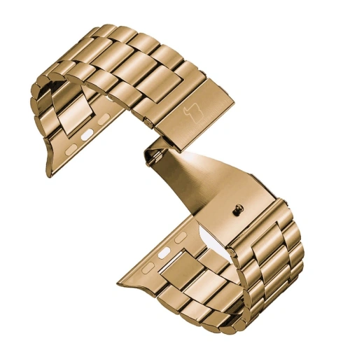 Kup Pasek ze stali nierdzewnej Bizon Strap Watch Aura do Apple Watch 42/44/45/46/49 mm różowozłoty - BIZ8616 - {ean13} - Sklep Home Screen
