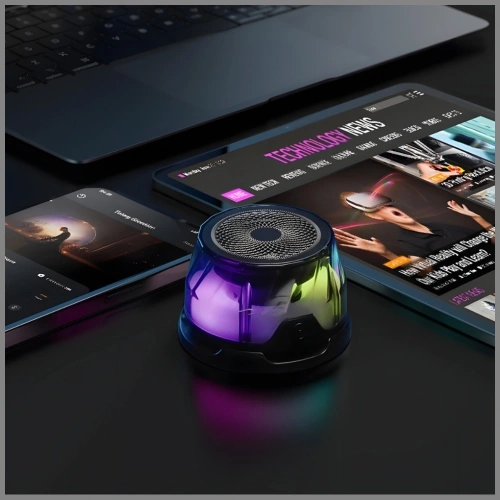Kup 4smarts SoundCharge RGB Bluetooth 5.4 kompatibler MagSafe Bluetooth-Lautsprecher schwarz - 4SMR70 - {ean13} - Sklep Home Screen