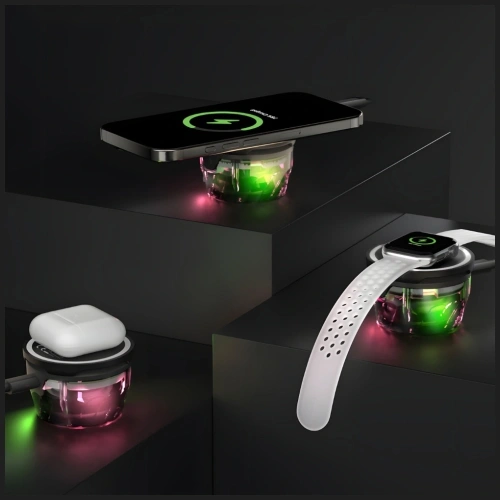 Kup 4smarts SoundCharge RGB Bluetooth 5.4 kompatibler MagSafe Bluetooth-Lautsprecher schwarz - 4SMR70 - {ean13} - Sklep Home Screen