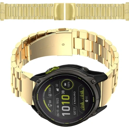 Kup Pasek ze stali nierdzewnej Bizon Strap Watch Aura do Smartwatcha 26 mm złoty - BIZ8619 - {ean13} - Sklep Home Screen