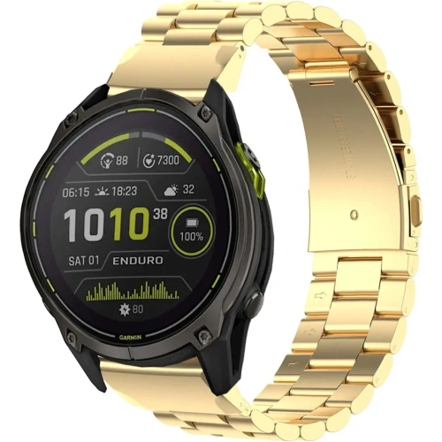 Kup Pasek ze stali nierdzewnej Bizon Strap Watch Aura do Smartwatcha 26 mm złoty - BIZ8619 - {ean13} - Sklep Home Screen