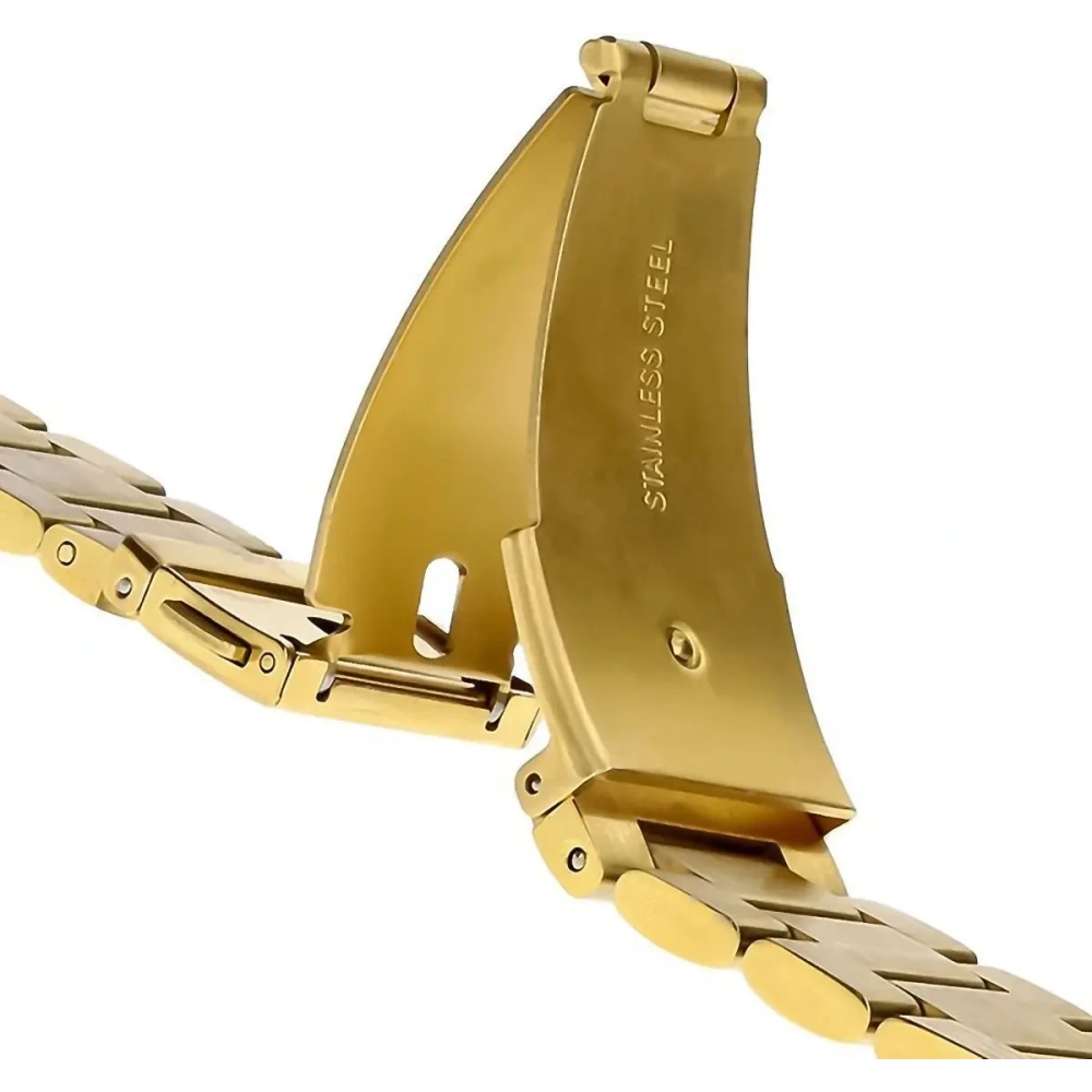 Pasek ze stali nierdzewnej Bizon Strap Watch Aura do Smartwatcha 26 mm złoty