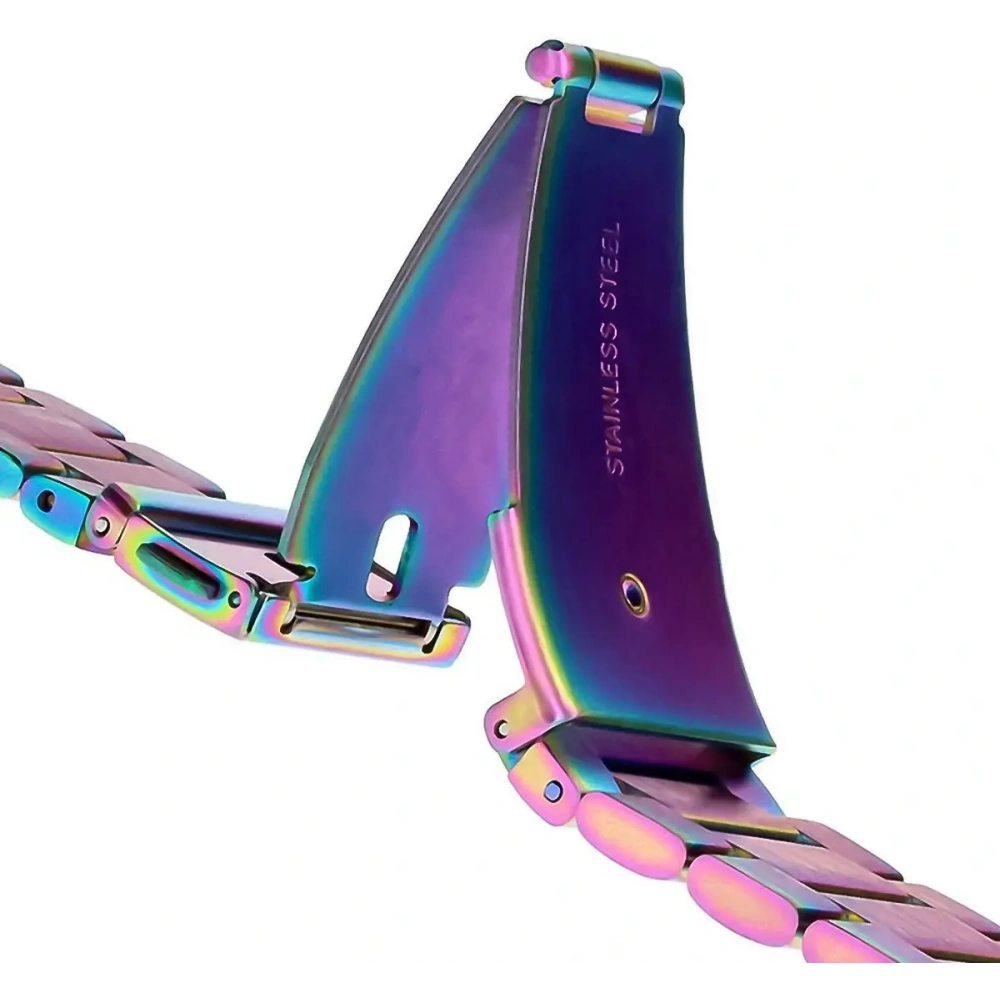 Pasek ze stali nierdzewnej Bizon Strap Watch Aura do Smartwatcha 26 mm tęczowy