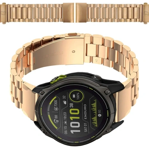 Kup Pasek ze stali nierdzewnej Bizon Strap Watch Aura do Smartwatcha 26 mm różowozłoty - BIZ8621 - {ean13} - Sklep Home Screen