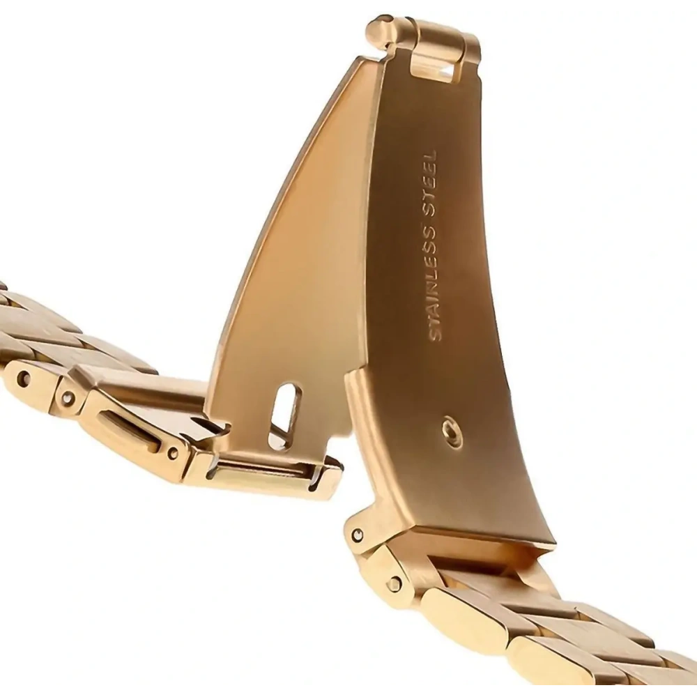 Pasek ze stali nierdzewnej Bizon Strap Watch Aura do Smartwatcha 26 mm różowozłoty