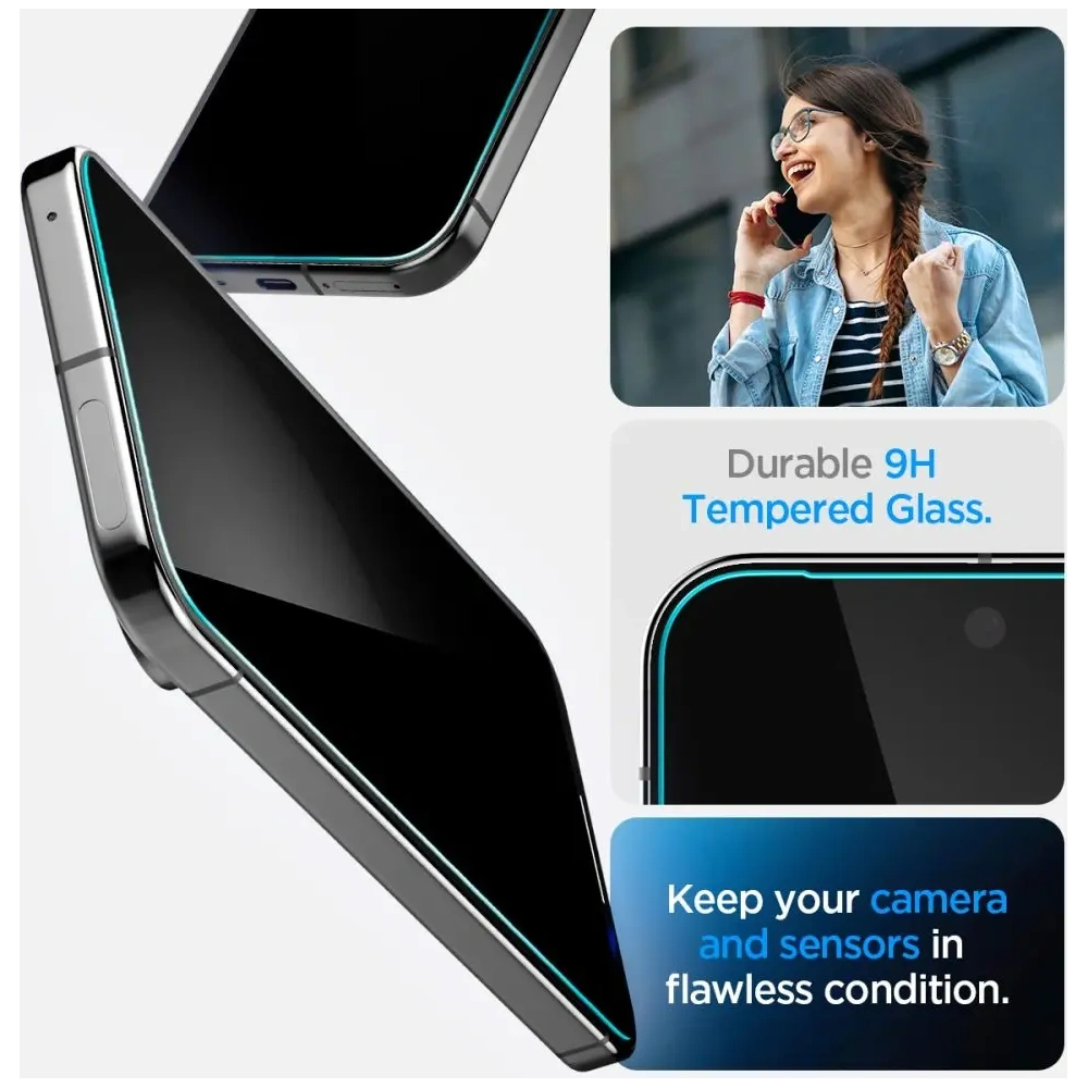 Szkło prywatyzujące Spigen GLAS.tR ez Fit Google Pixel 9 / 9 Pro / 10 / 10 Pro Privacy [2 PACK]