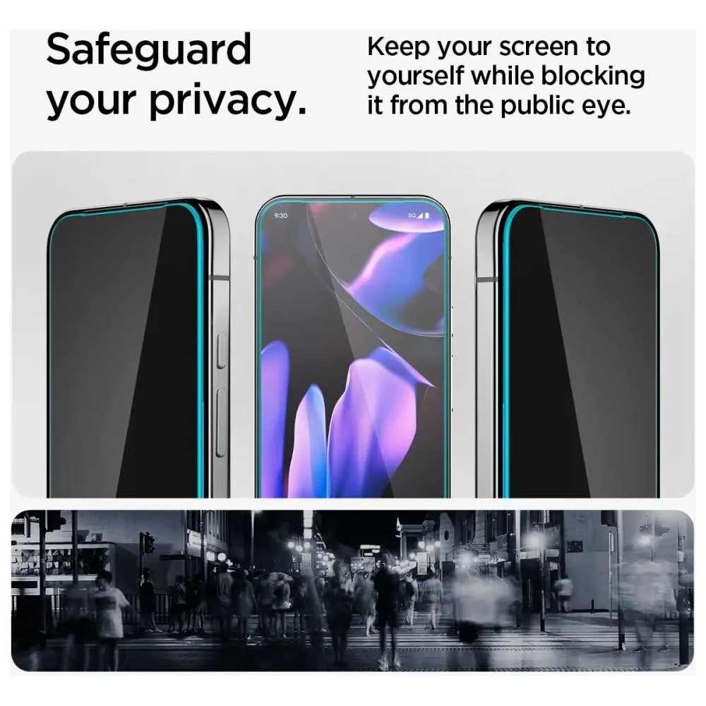 Szkło prywatyzujące Spigen GLAS.tR ez Fit Google Pixel 9 / 9 Pro / 10 / 10 Pro Privacy [2 PACK]
