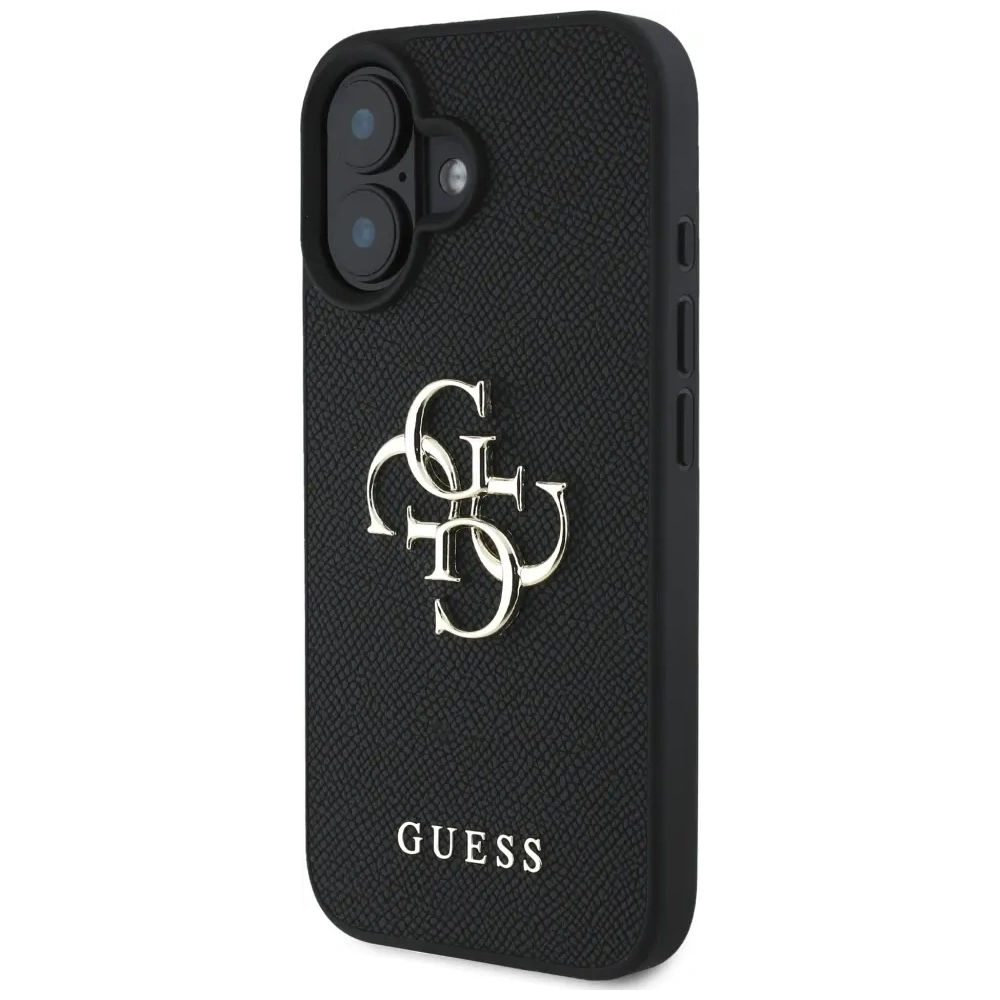 Etui Guess Grained Big 4G Logo Small Classic Logo do Apple iPhone 16 czarny