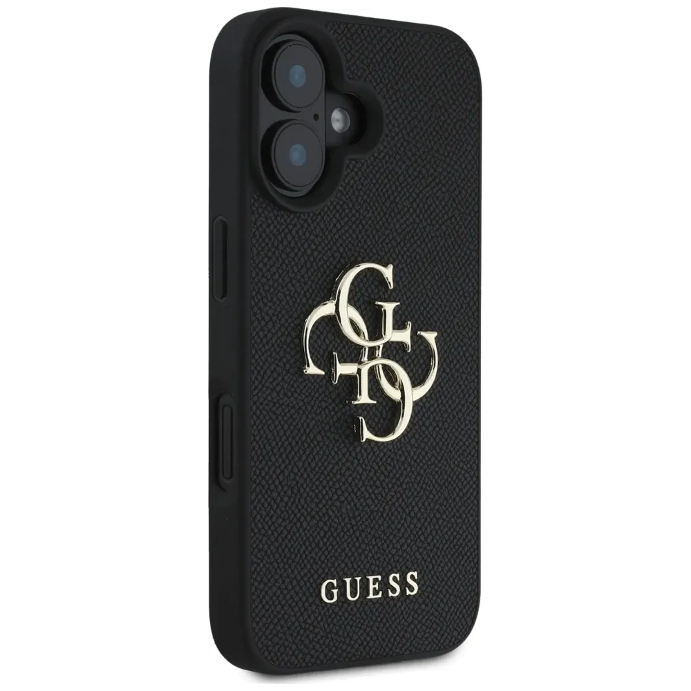 Etui Guess Grained Big 4G Logo Small Classic Logo do Apple iPhone 16 czarny