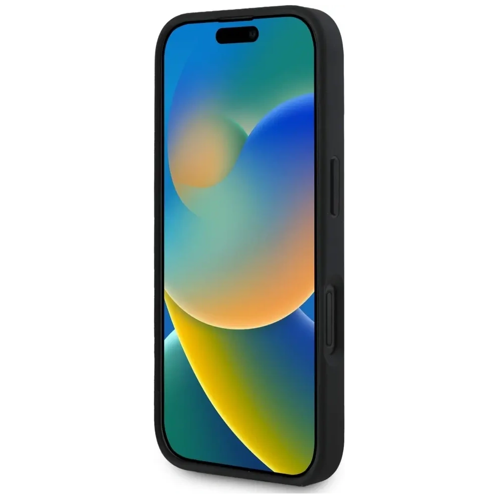 Etui Guess Grained Big 4G Logo Small Classic Logo do Apple iPhone 16 czarny