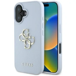 Kup Guess Granulat Mare 4G Logo Mic Logo Clasic Apple iPhone 16 albastru - GUE4365 - {ean13} - Sklep Home Screen