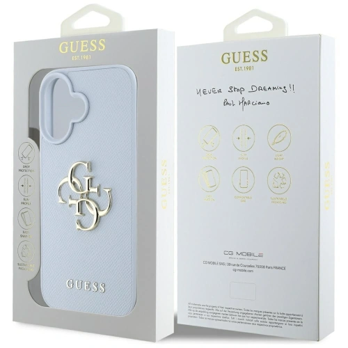 Kup Guess Grained Big 4G Logo Small Classic Logo Apple iPhone 16 blau - GUE4365 - {ean13} - Sklep Home Screen