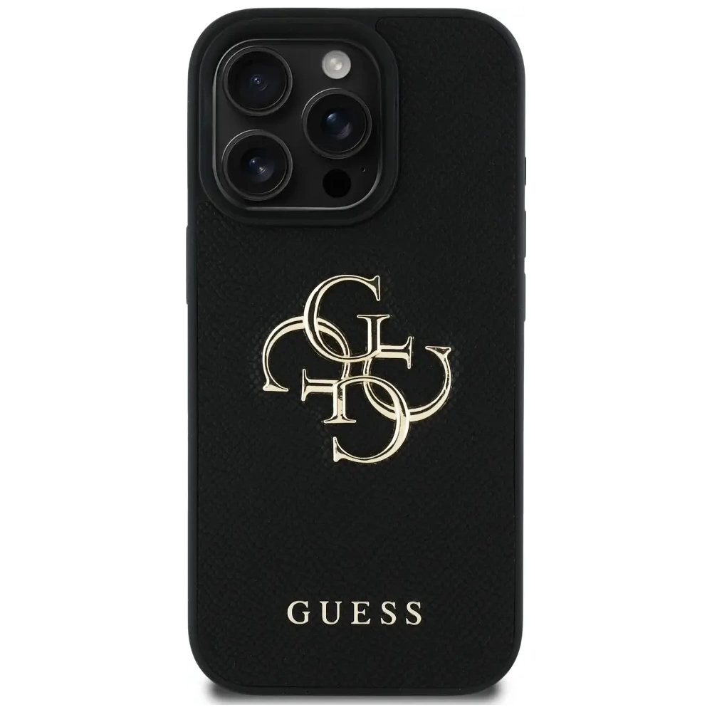 Etui Guess Grained Big 4G Logo Small Classic Logo do Apple iPhone 16 Pro Max czarny