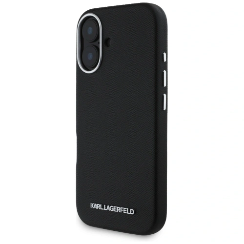 Kup Etui Karl Lagerfeld Saffiano Full Wrapped Elongated Metal Logo MagSafe pro Apple iPhone 16 černé - KLD21938 - {ean13} - Sklep Home Screen
