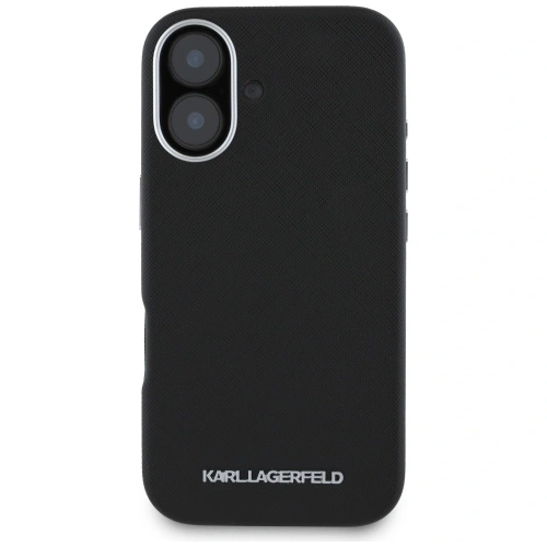 Kup Etui Karl Lagerfeld Saffiano Full Wrapped Elongated Metal Logo MagSafe do Apple iPhone 16 czarny - KLD21938 - {ean13} - Sklep Home Screen