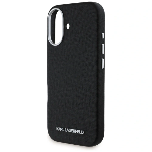 Kup Etui Karl Lagerfeld Saffiano Full Wrapped Elongated Metal Logo MagSafe do Apple iPhone 16 czarny - KLD21938 - {ean13} - Sklep Home Screen