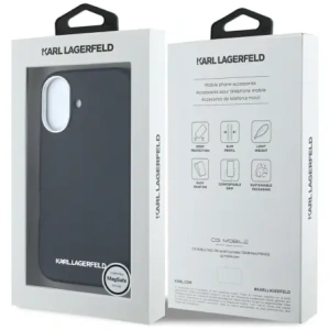 Kup Etui Karl Lagerfeld Saffiano Full Wrapped Elongated Metal Logo MagSafe do Apple iPhone 16 czarny - KLD21938 - {ean13} - Sklep Home Screen