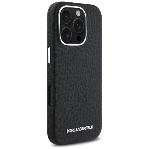 Kup Karl Lagerfeld Saffiano Vollständig Umhülltes Verlängertes Metall-Logo MagSafe Apple iPhone 16 Pro schwarz - KLD21939 - {ean13} - Sklep Home Screen