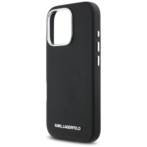 Kup Karl Lagerfeld Saffiano Vollständig Umhülltes Verlängertes Metall-Logo MagSafe Apple iPhone 16 Pro schwarz - KLD21939 - {ean13} - Sklep Home Screen