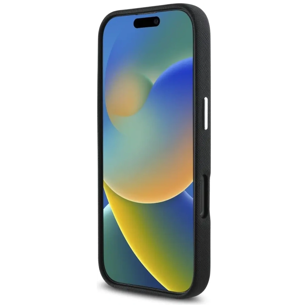 Etui Karl Lagerfeld Saffiano Full Wrapped Elongated Metal Logo MagSafe do Apple iPhone 16 Pro Max czarny