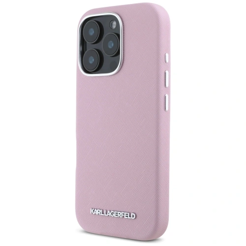 Kup Karl Lagerfeld Saffiano Voll umschlossenes verlängertes Metall-Logo MagSafe Apple iPhone 16 Pro rosa - KLD21942 - {ean13} - Sklep Home Screen
