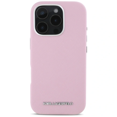 Kup Karl Lagerfeld Saffiano Teljesen Burkolt Hosszúkás Fém Logó MagSafe Apple iPhone 16 Pro rózsaszín - KLD21942 - {ean13} - Sklep Home Screen