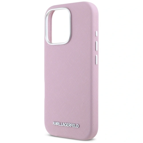 Kup Karl Lagerfeld Saffiano Voll umschlossenes verlängertes Metall-Logo MagSafe Apple iPhone 16 Pro rosa - KLD21942 - {ean13} - Sklep Home Screen