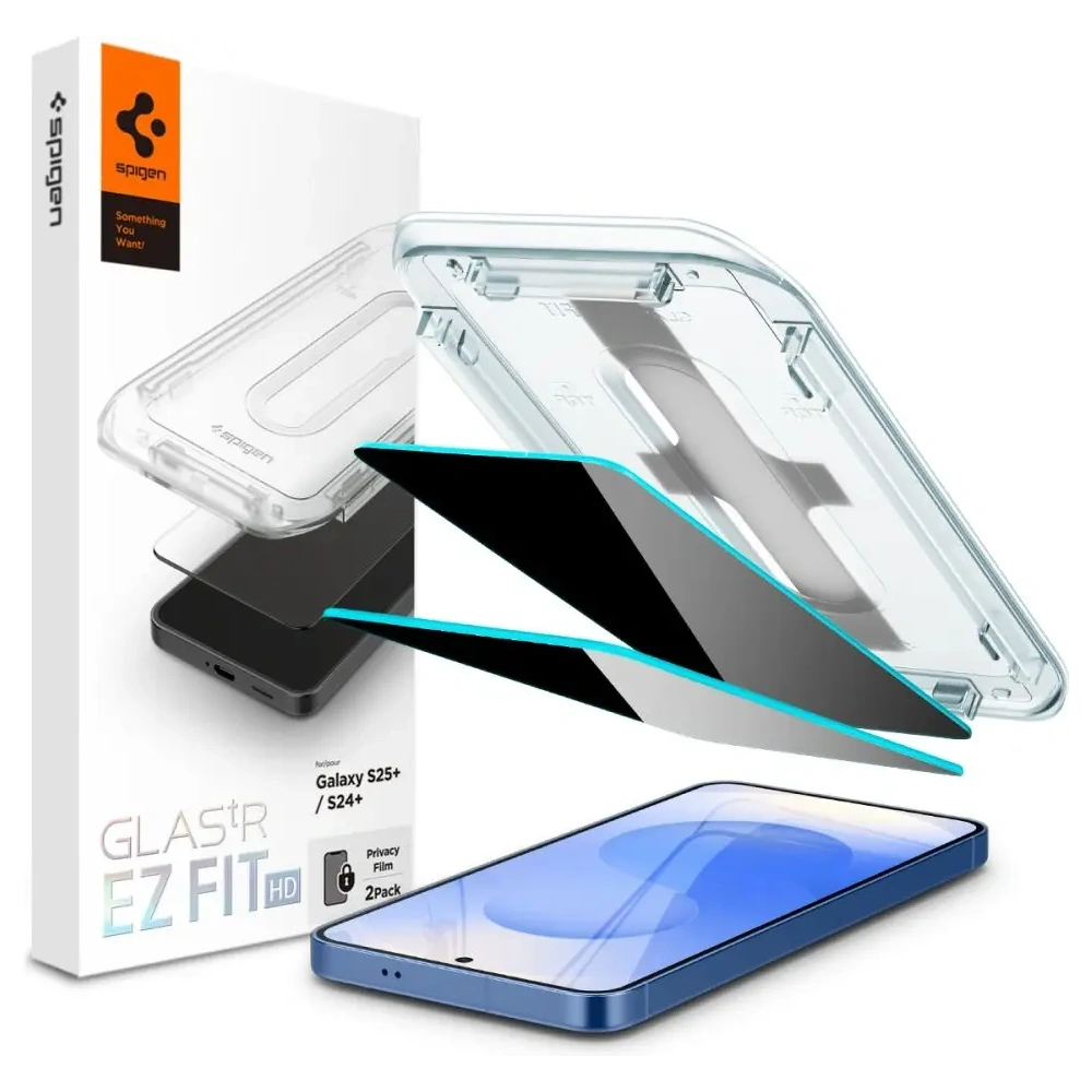 Szkło prywatyzujące Spigen GLAS.tR ez Fit HD Samsung Galaxy S24+ Plus / S25+ Plus Privacy [2 PACK]