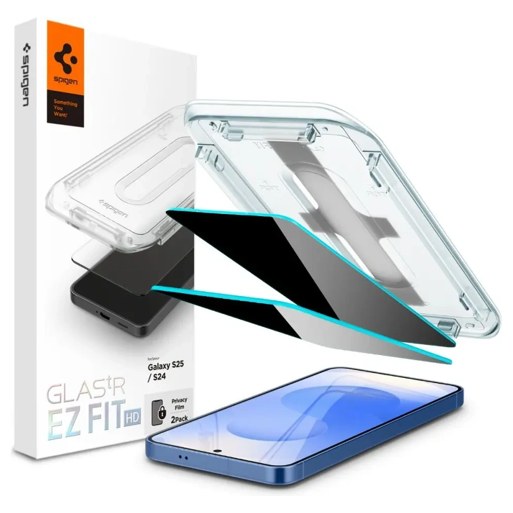 Szkło prywatyzujące Spigen GLAS.tR ez Fit HD Samsung Galaxy S24 / S25 Privacy [2 PACK]
