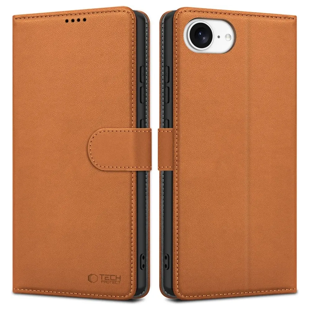 Etui z klapką Tech-Protect Wallet Apple iPhone 16e Saddle Brown