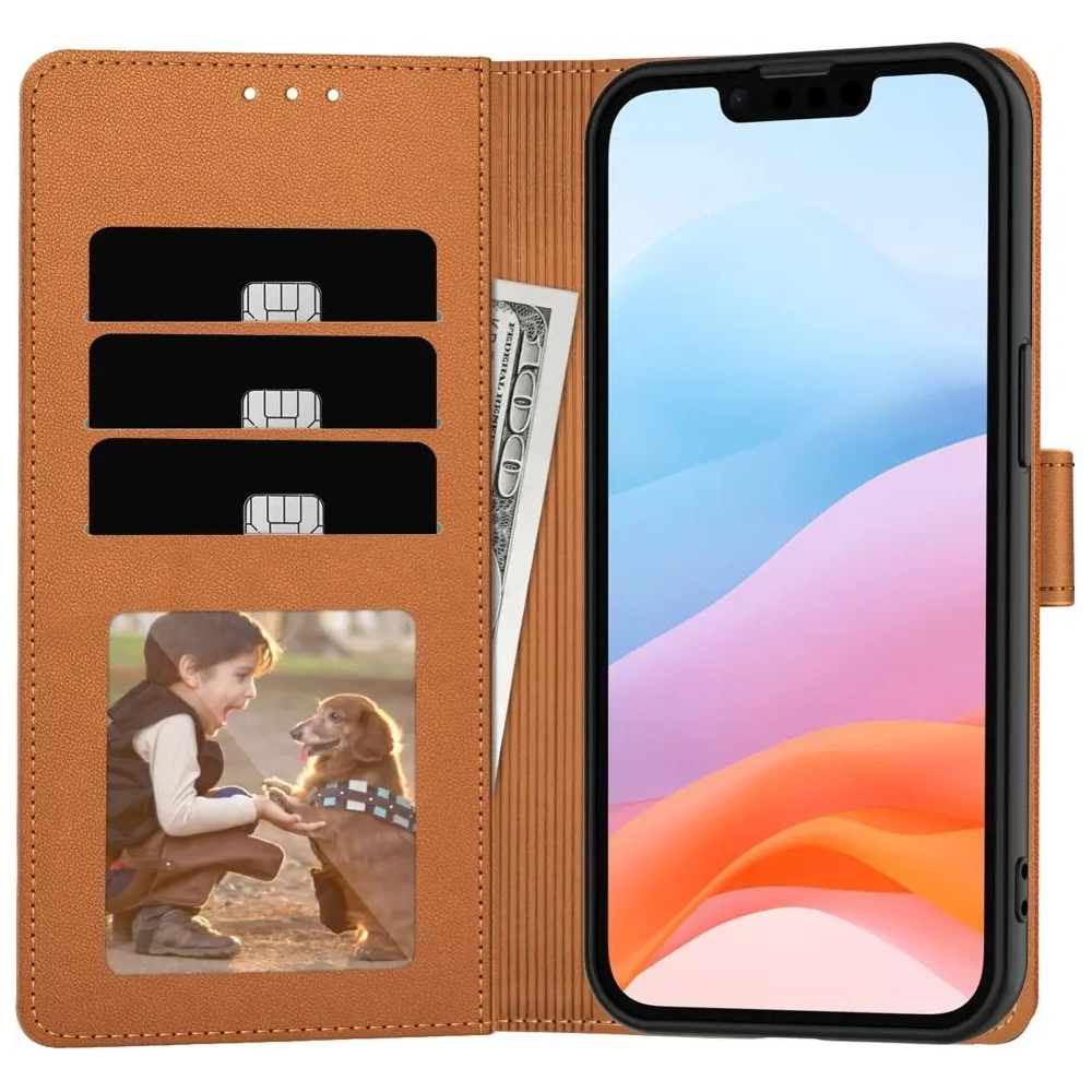 Etui z klapką Tech-Protect Wallet Apple iPhone 16e Saddle Brown