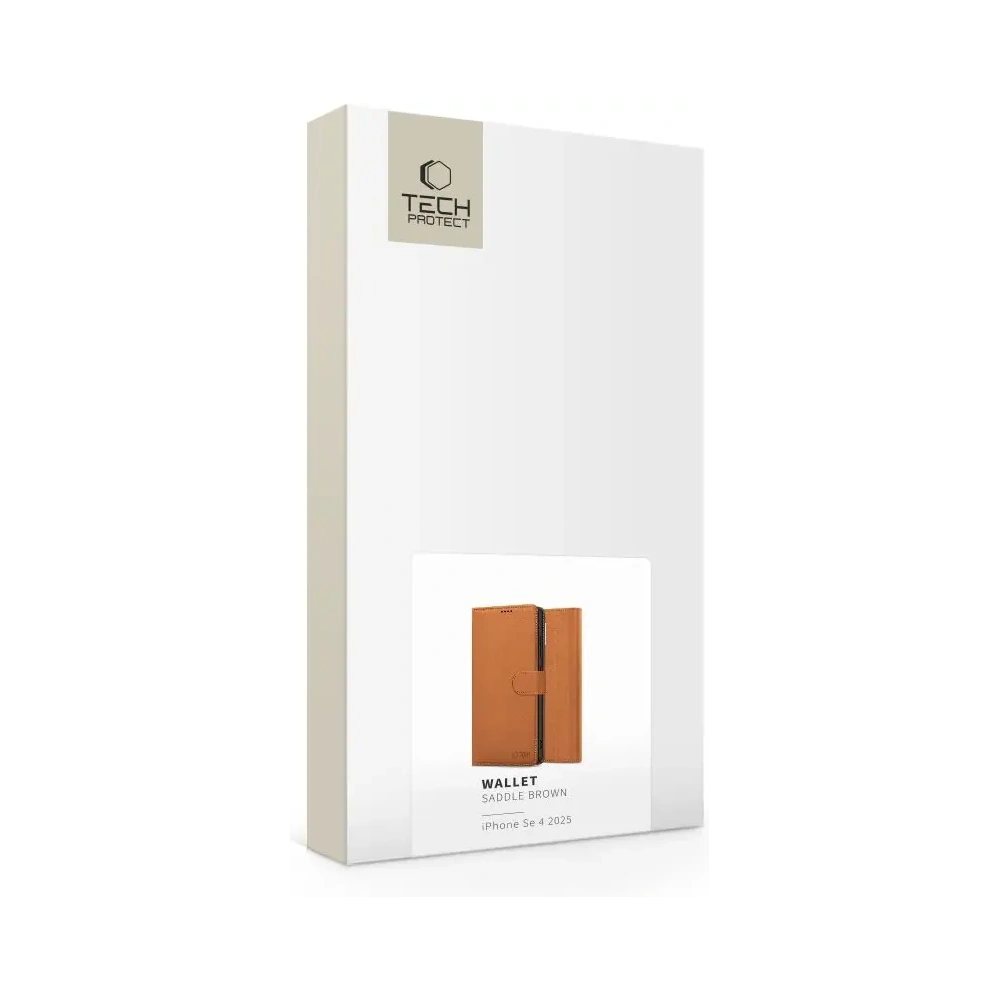 Etui z klapką Tech-Protect Wallet Apple iPhone 16e Saddle Brown