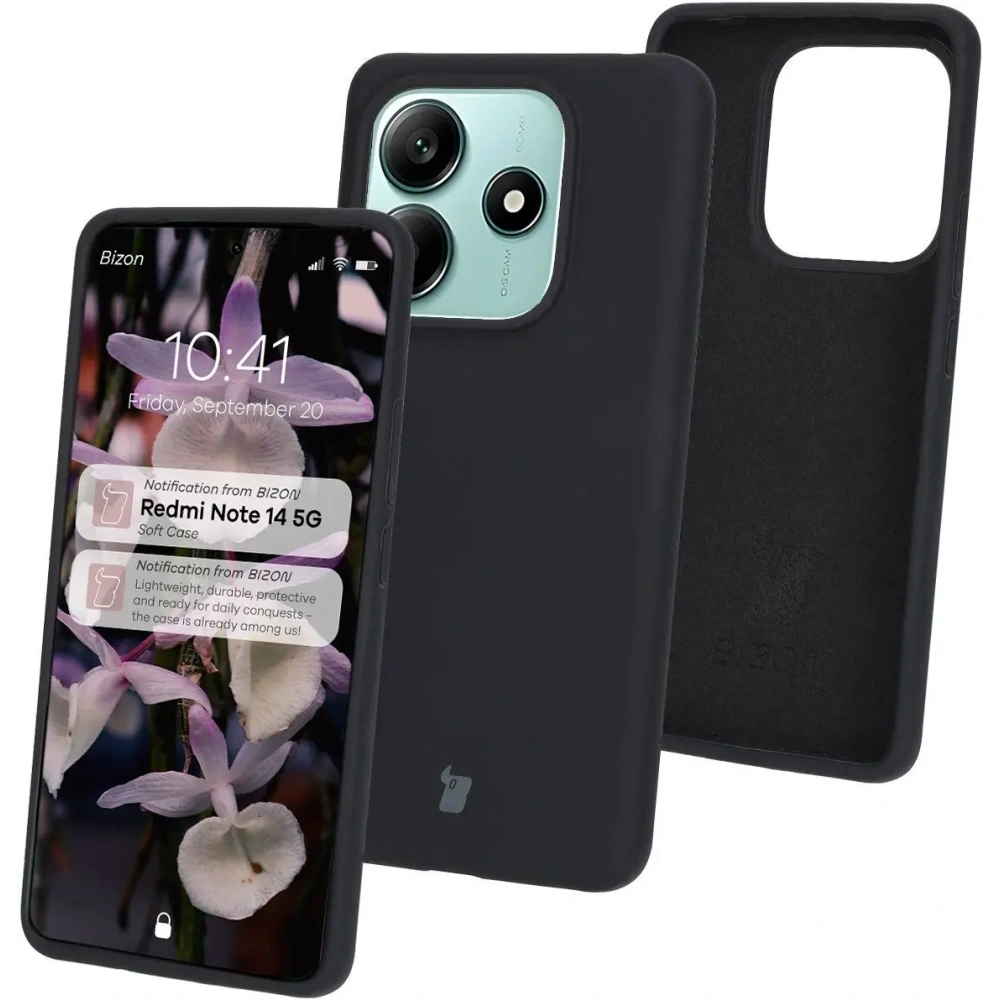 Silikonowe etui Bizon Soft Case do Xiaomi Redmi Note 14 5G czarne