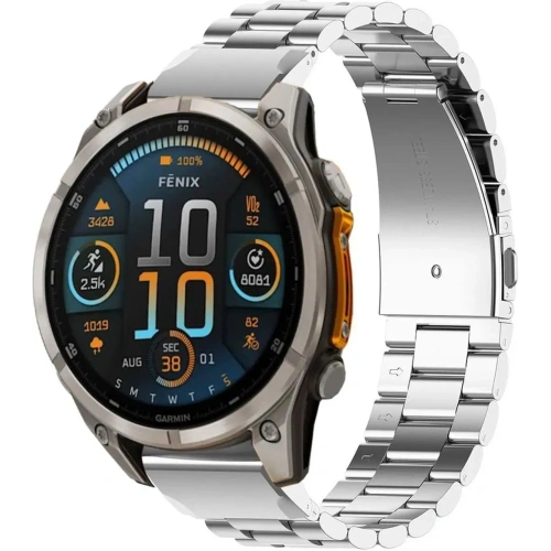 Kup Pasek ze stali nierdzewnej Bizon Strap Watch Aura do Smartwatcha 22mm srebrny - BIZ8626 - {ean13} - Sklep Home Screen