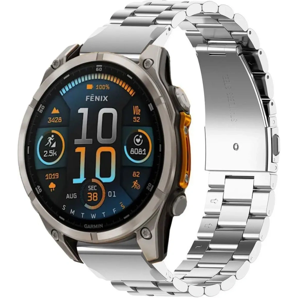 Pasek ze stali nierdzewnej Bizon Strap Watch Aura do Smartwatcha 22mm srebrny