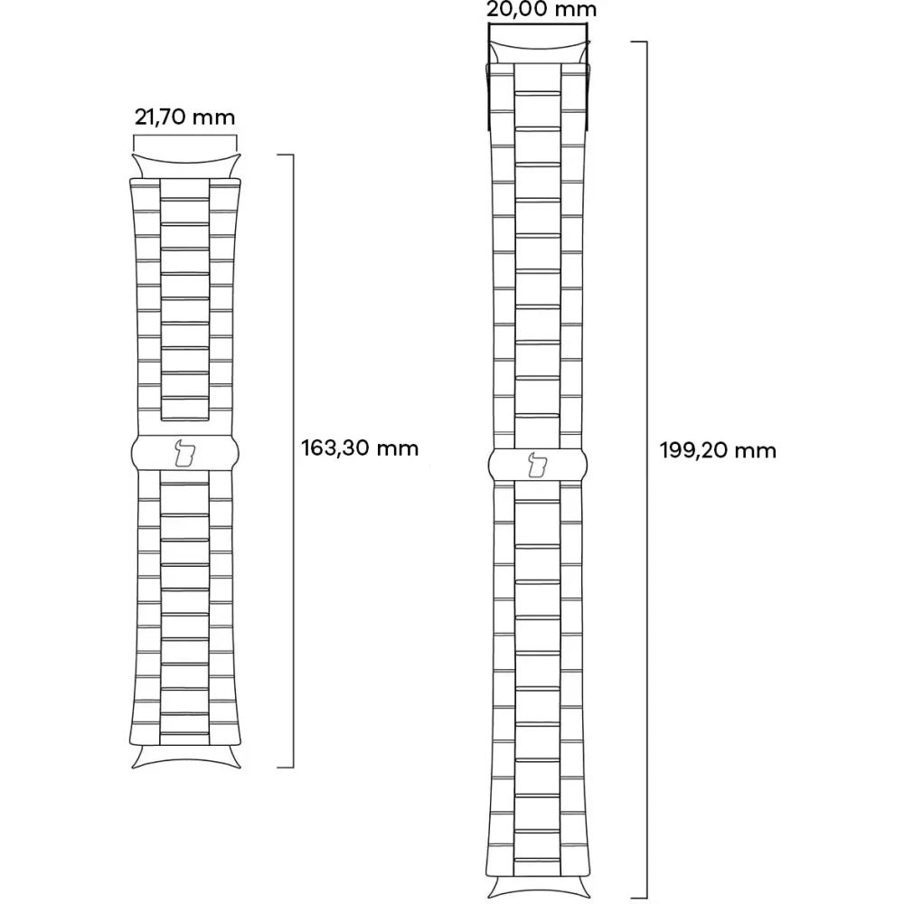 Pasek ze stali nierdzewnej Bizon Strap Watch Aura do Smartwatcha 22mm srebrny