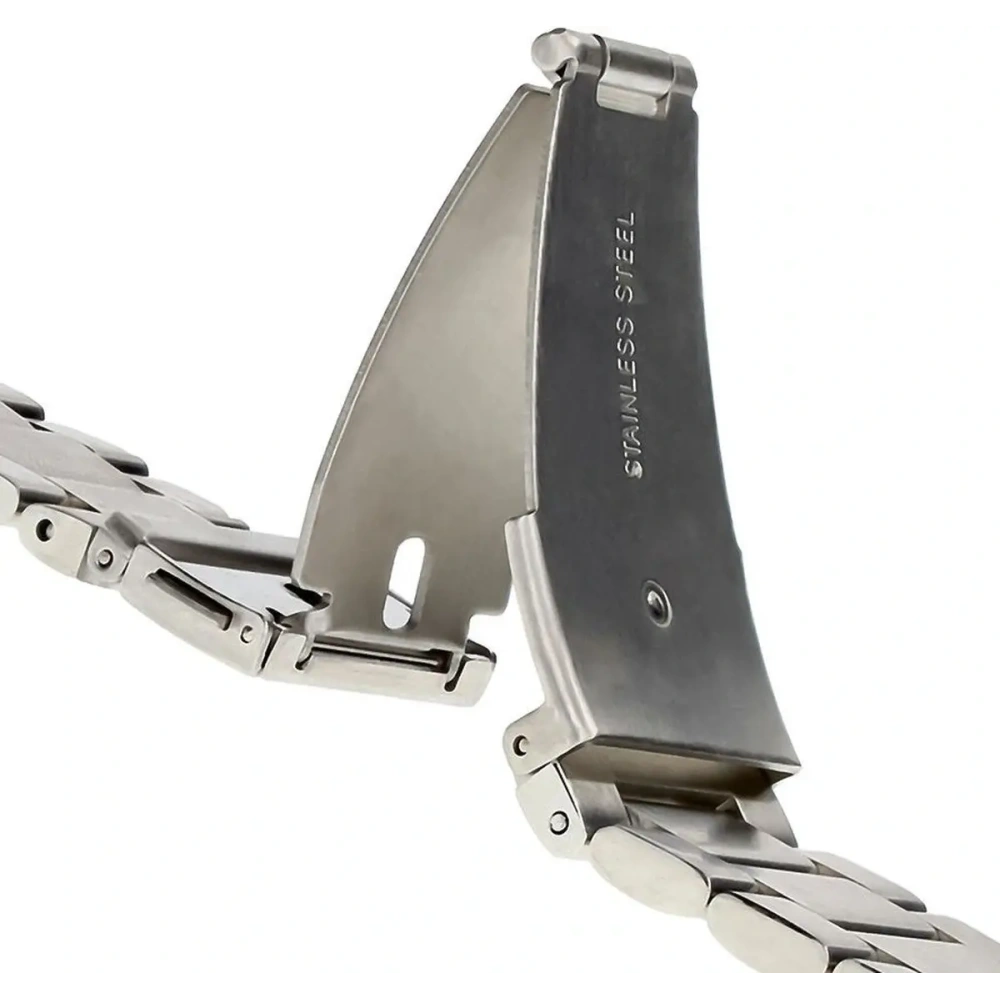 Pasek ze stali nierdzewnej Bizon Strap Watch Aura do Smartwatcha 22mm srebrny