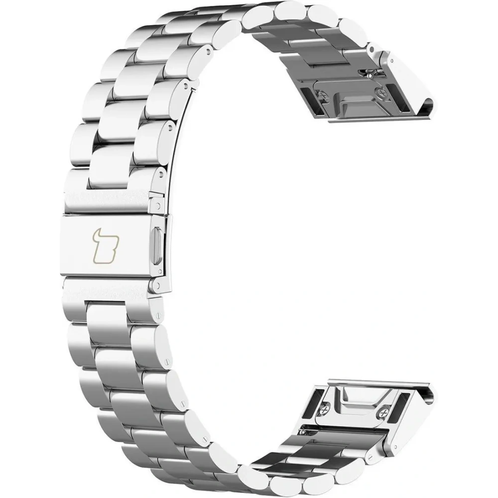 Pasek ze stali nierdzewnej Bizon Strap Watch Aura do Smartwatcha 22mm srebrny