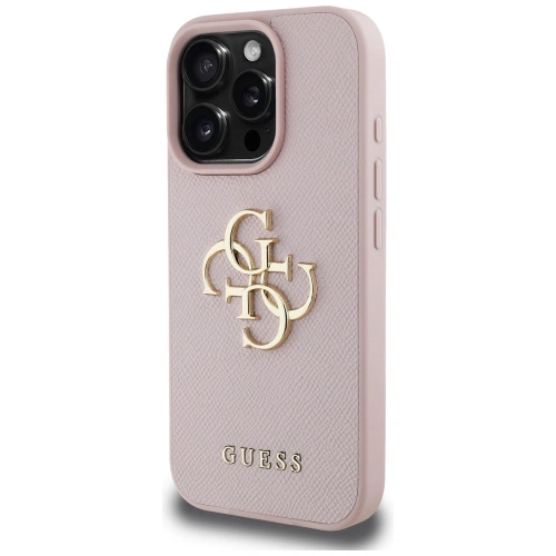 Kup Guess Logo Grained Big 4G Logo Small Classic Apple iPhone 16 Pro Max roz - GUE4369 - {ean13} - Sklep Home Screen
