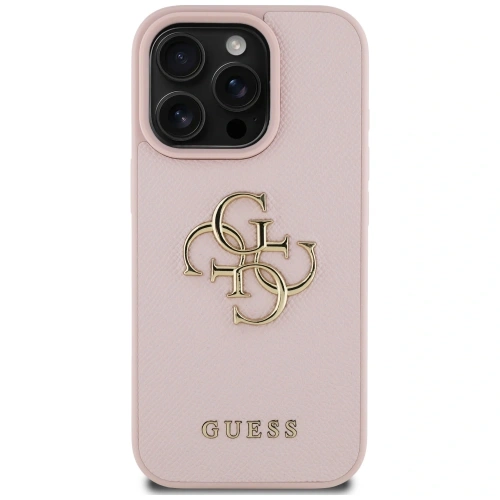 Kup Guess Logo Grained Big 4G Logo Small Classic Apple iPhone 16 Pro Max roz - GUE4369 - {ean13} - Sklep Home Screen