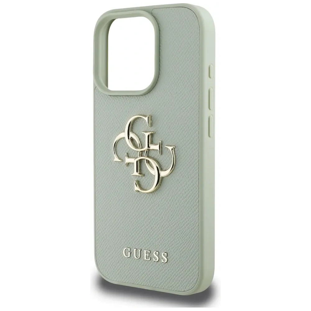 Etui Guess Grained Big 4G Logo Small Classic Logo do Apple iPhone 16 Pro Max zielony