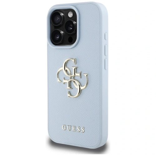 Kup Guess Granulat Mare 4G Logo Mic Logo Clasic Apple iPhone 16 Pro albastru - GUE4371 - {ean13} - Sklep Home Screen