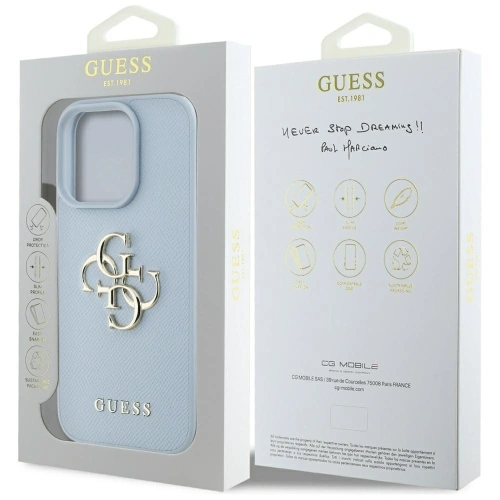 Kup Guess Granulat Mare 4G Logo Mic Logo Clasic Apple iPhone 16 Pro albastru - GUE4371 - {ean13} - Sklep Home Screen