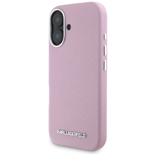 Buy Karl Lagerfeld Saffiano Full Wrapped Elongated Metal Logo MagSafe Apple iPhone 16 pink - KLD21943 - {ean13} - Home Screen Store Europe